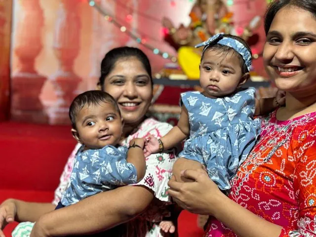 Family in festive ethnic wear