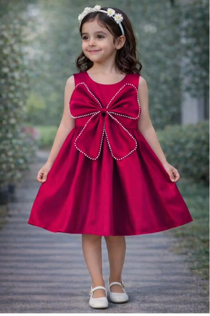 Royal Ruby Satin Pearl Bow Flatlay
