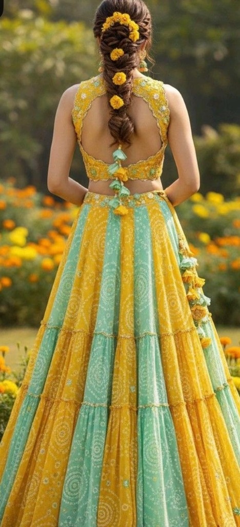 Olive Green Folk Embroidered Jacket Lehenga